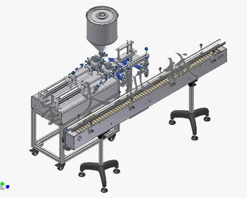 双头自动辣椒酱灌装机设计图