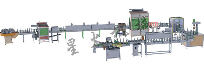 送瓶洗瓶烘干8头灌装封口贴标生产线